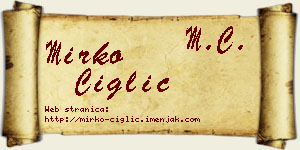 Mirko Ciglić vizit kartica